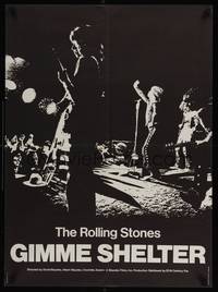 2c275 GIMME SHELTER French 23x31 '71 Rolling Stones, out of control rock & roll concert!