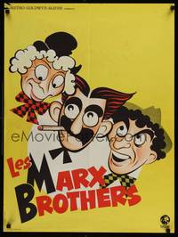 2c313 MARX BROTHERS French 23x31 '70s great wacky art of Groucho, Harpo & Chico!