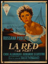 2c334 ROSANNA French 23x32 '53 La Red, great art of Rossana Podesta by Noel!