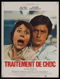 2c336 SHOCK TREATMENT French 24x32 '73 Traitement de choc, Alain Delon & Annie Girardo!