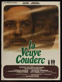 2c355 WIDOW COUDERC French 24x32 '71 cool image of Alain Delon & Simone Signoret by Ferracci!
