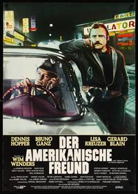 2c058 AMERICAN FRIEND German '77 Dennis Hopper, Wim Wenders, cool design by Sickerts!