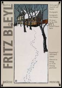 2c066 FRITZ BLEYL German '94 wonderful painting of house in snow!