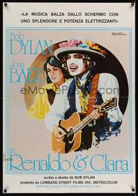 2c379 RENALDO & CLARA Italian 1sh '78 great art of Bob Dylan with guitar & Joan Baez by Hadley!