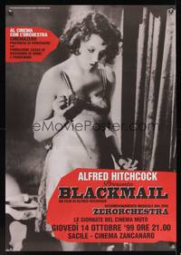2c361 BLACKMAIL Italian 1sh R99 very early Hitchcock, great image of sexy Anny Ondra!
