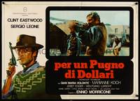 2c446 FISTFUL OF DOLLARS Italian photobusta R76 art of Clint Eastwood, Gian Maria Volonte w/rifle!