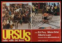 2c490 URSUS IN THE VALLEY OF LIONS Italian photobusta '61 Ursus nella valle dei leoni, Ed Fury!
