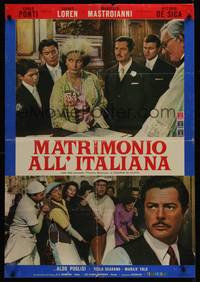 2c405 MARRIAGE ITALIAN STYLE Italian lrg pbusta '64 de Sica's Matrimonio all'Italiana, Loren!