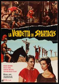 2c411 REVENGE OF SPARTACUS Italian lrg pbusta '65 La vendetta di Spartacus, Roger Browne!