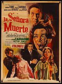 2c042 LA SENORA MUERTE Mexican poster '69 wild & sexy horror artwork, John Carradine!