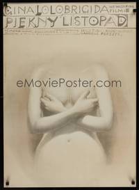 2c541 THAT SPLENDID NOVEMBER Polish 23x32 '70 Franciszek Starowieyski artwork of nude woman!