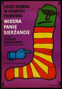 2c550 WIOSNA PANIE SIERZANCE Polish 23x33 '74 great Jan Mlodozenic art of masked crook in sock!
