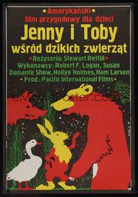 2c555 ADVENTURES OF THE WILDERNESS FAMILY Polish 27x38 '75 Jakob Erol art of woodland creatures!