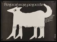 2c560 BOYFRIENDS & GIRLFRIENDS Polish 27x37 '88 Jakub Erol artwork of animal in boots!