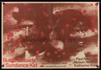 2c563 BUTCH CASSIDY & THE SUNDANCE KID Polish 27x38 '83 cool art of Newman & Robert Redford!