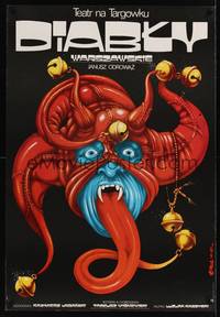 2c578 DIABLY Polish 26x38 '84 wild Jakub Erol artwork of demonic jester!