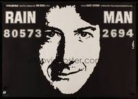 2c642 RAIN MAN Polish 27x38 '90 Erol art of autistic Dustin Hoffman, directed by Barry Levinson!