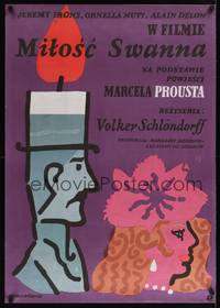 2c658 SWANN IN LOVE Polish 26x38 '84 Volker Schlondorff's Un Amour de Swann, Jan Mlodozeniec art!