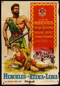 2c051 HERCULES UNCHAINED Spanish '60 Ercole e la regina di Lidia, mighty man Steve Reeves!