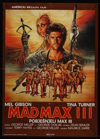 2c144 MAD MAX BEYOND THUNDERDOME Yugoslavian '85 art of Mel Gibson & Tina Turner by Richard Amsel!