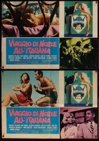 2c458 HONEYMOONS WILL KILL YOU 7 Italian photobustas '66 Viaggio di nozze all'italiana, sexy art!