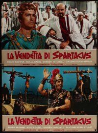 2c479 REVENGE OF SPARTACUS 4 Italian photobustas '65 La vendetta di Spartacus, Roger Browne!