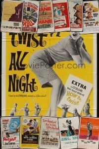 2d007 LOT OF 135 FOLDED ONE-SHEETS lot '58 - '04 Twist All Night, Shaggy Dog, Shane R66 + more!