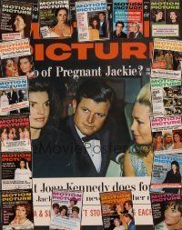 2d032 LOT OF 18 MOTION PICTURE MAGAZINES lot '69 - '70 Liz, pregnant Jackie O, Lennons + more!