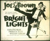 2d126 BRIGHT LIGHTS glass slide '35 wonderful art of Joe E. Brown in tux with sexy Ann Dvorak!