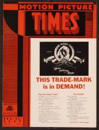 2d037 MOTION PICTURE TIMES exhibitor magazine Feb. 11, 1932 best Babe Ruth ad, Marlene Dietrich
