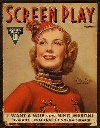 2d080 SCREEN PLAY magazine October 1937 Anita Louise in cool sweater by Edwin Bower Hesser!