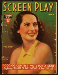 2d073 SCREEN PLAY magazine March 1937 portrait of beautiful Merle Oberon by Edwin Bower Hesser!