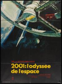2e282 2001: A SPACE ODYSSEY French 1p R70s Stanley Kubrick, art of space wheel by Bob McCall!