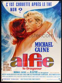 2e288 ALFIE French 1p '66 completely different art of Michael Caine & sexy girl by Landi!