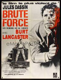 2e310 BRUTE FORCE French 1p R70s different art of tough Burt Lancaster by Roger Boumendil!