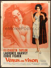 2e312 BUTTERFIELD 8 French 1p '60 different art of callgirl Elizabeth Taylor by Roger Soubie!