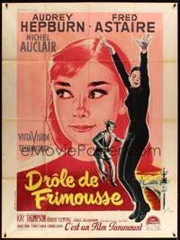 2e387 FUNNY FACE French 1p '57 art of Audrey Hepburn close up & full-length + Astaire by Grinsson!