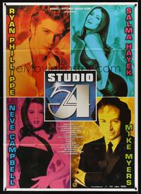 2e122 STUDIO 54 Italian 1p '99 Ryan Phillipe, Salma Hayek, Neve Campbell, Mike Myers as Rubell!