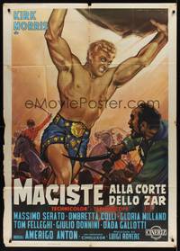 2e007 ATLAS AGAINST THE CZAR Italian 1p '64 art of Kirk Morris as Maciste by Luigi Martinati!