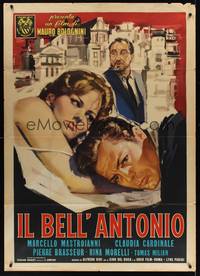 2e012 BELL' ANTONIO Italian 1p '60 art of Marcello Mastroianni & Claudia Cardinale by Manno!