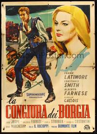 2e026 CONSPIRACY OF THE BORGIAS Italian 1p '59 art of Frank Latimore & Constance Smith by Manfredo!