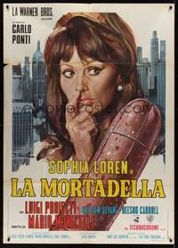 2e071 LADY LIBERTY Italian 1p '72 different art of sexy Sophia Loren & giant sausage by Ciriello!