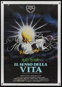 2e082 MONTY PYTHON'S THE MEANING OF LIFE Italian 1p '83 wacky art of God creating Earth!