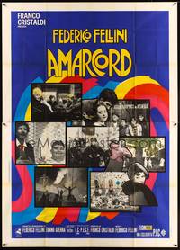 2e158 AMARCORD Italian 2p '74 Federico Fellini classic comedy, different photo montage image!