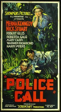 2f032 POLICE CALL 3sh '33 Nick Stuart, who looks like Bruce Hershenson, saves man in swamp!