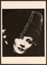 2f040 MARLENE DIETRICH 13x18.25 REPRO still '80s c/u wearing fur hat from The Scarlet Empress!