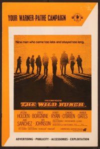 2f558 WILD BUNCH English pressbook '69 Sam Peckinpah classic, William Holden & Ernest Borgnine!