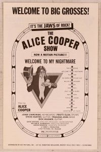 2f054 ALICE COOPER: WELCOME TO MY NIGHTMARE pressbook '75 it's the JAWS of rock, Alice Cooper!