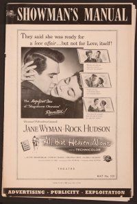 2f055 ALL THAT HEAVEN ALLOWS pressbook '55 Rock Hudson & Jane Wyman, directed by Douglas Sirk!