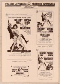 2f064 ARABESQUE pressbook '66 Gregory Peck, sexy Sophia Loren, ultra mod, ultra mad, ultra mystery!